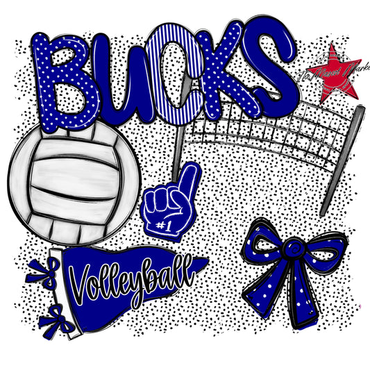 Bucks Volleyball Spirit-Blue
