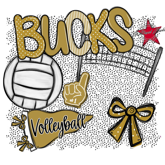 Bucks Volleyball Spirit-Gold