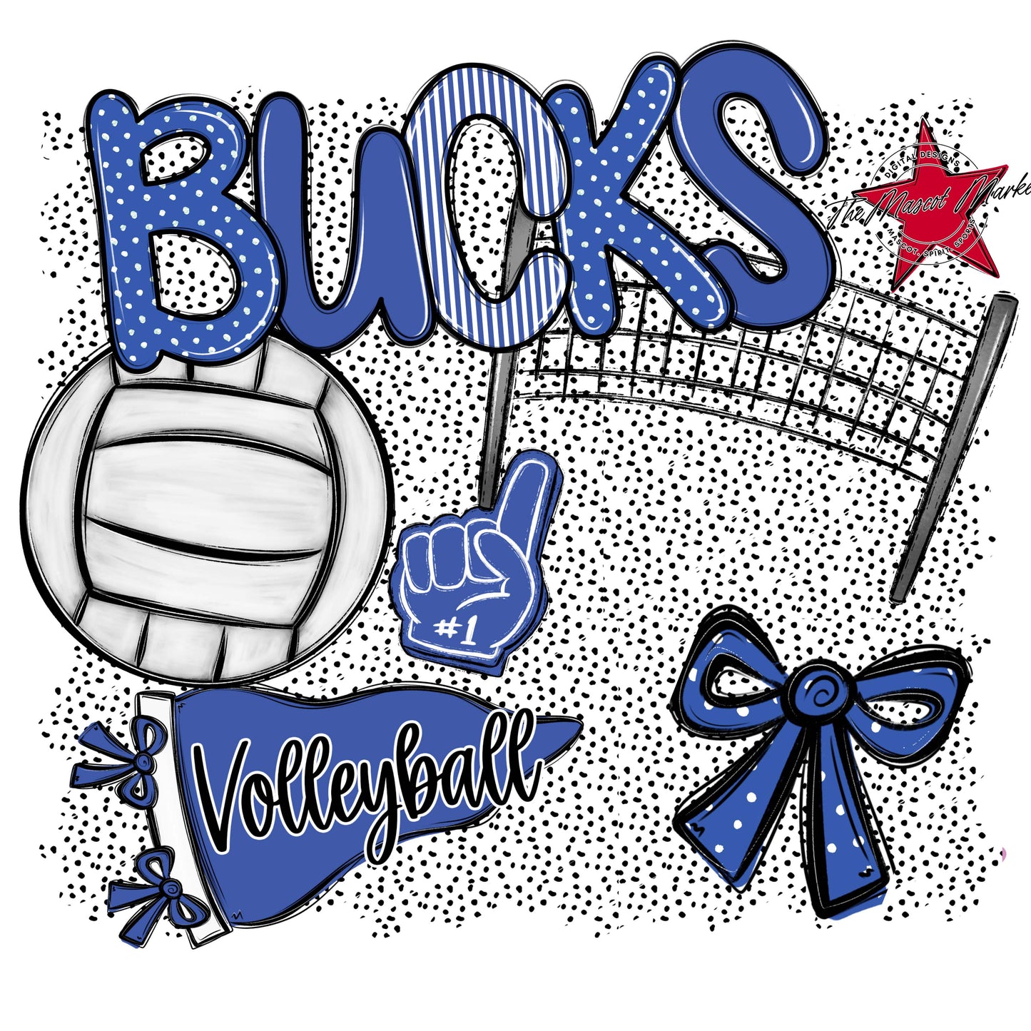 Bucks Volleyball Spirit-Off Blue
