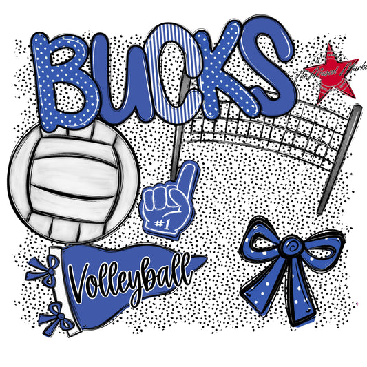 Bucks Volleyball Spirit-Off Blue