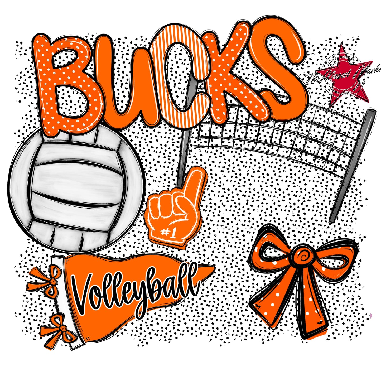 Bucks Volleyball Spirit-Orange