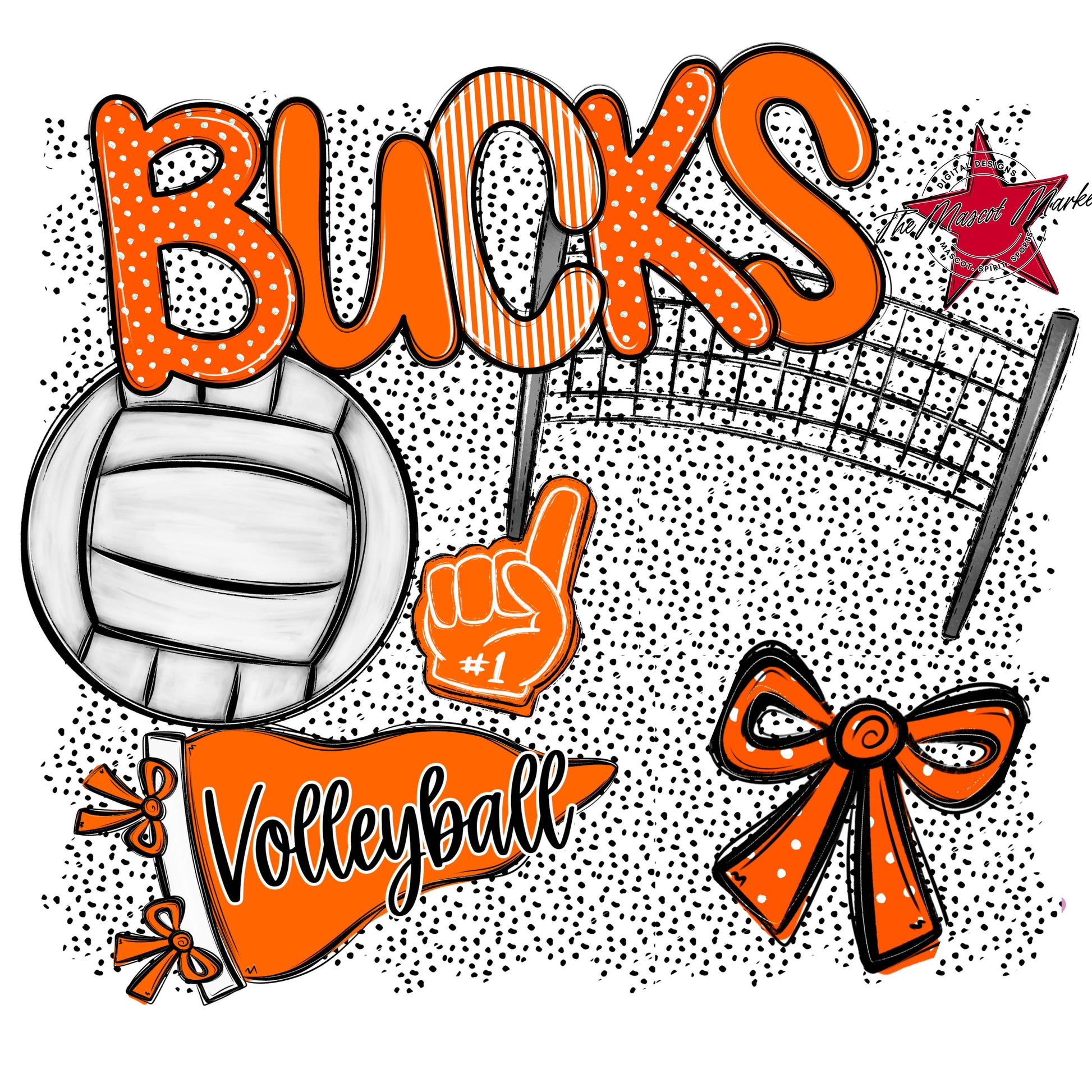 Bucks Volleyball Spirit-Orange