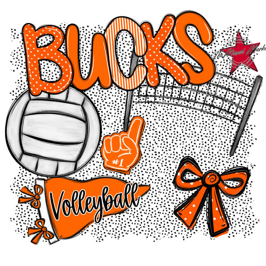 Bucks Volleyball Spirit-Orange