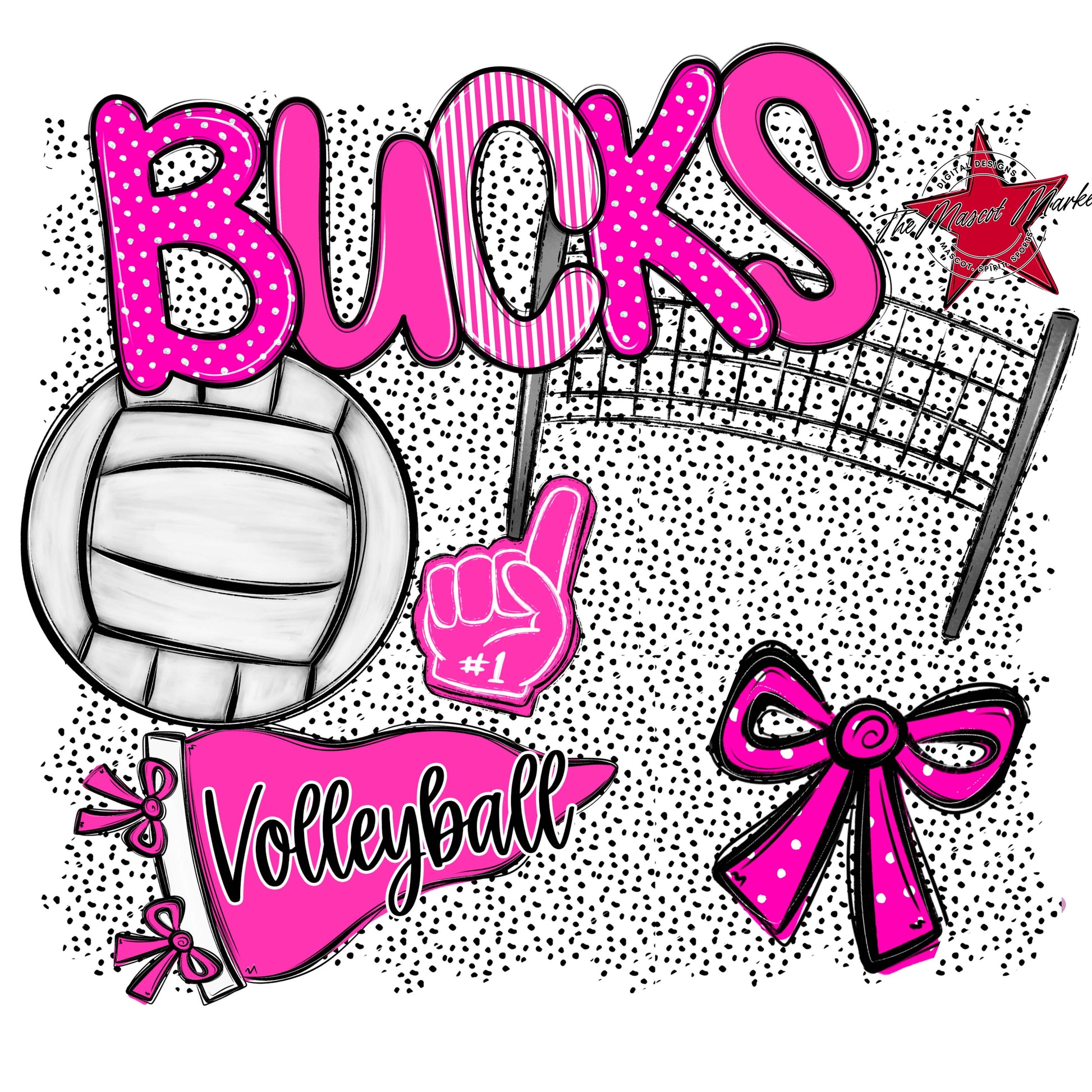 Bucks Volleyball Spirit-Pink