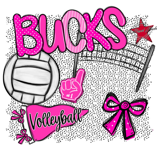Bucks Volleyball Spirit-Pink