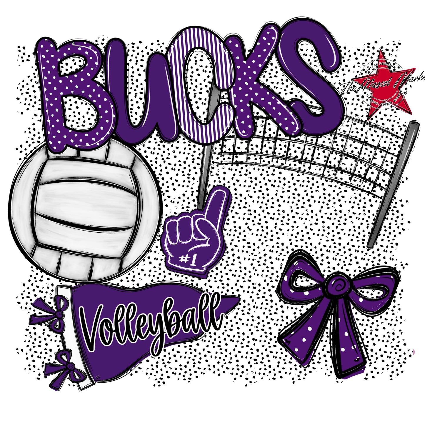 Bucks Volleyball Spirit-Purple