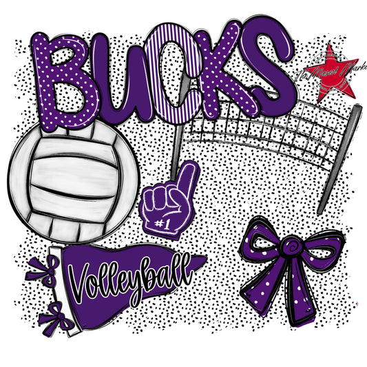 Bucks Volleyball Spirit-Purple
