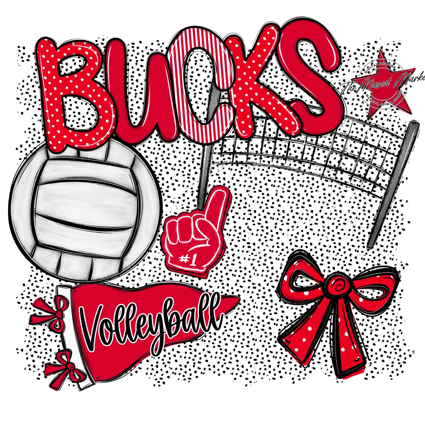 Bucks Volleyball Spirit-Red
