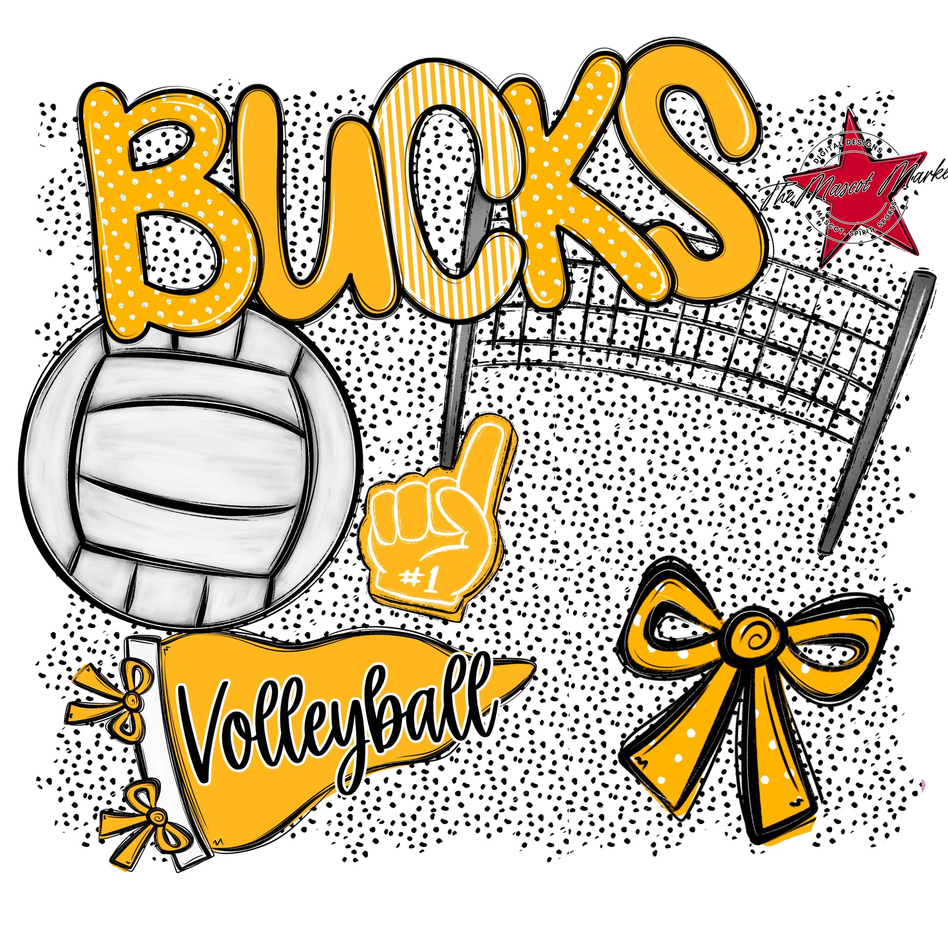 Bucks Volleyball Spirit-Yellow