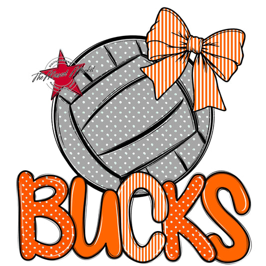 Bucks Volleyball Spirit Design-Orange