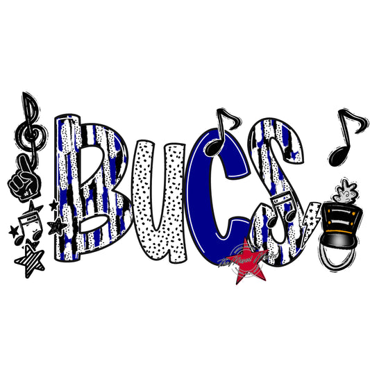 Bucs Band Scrape-Blue