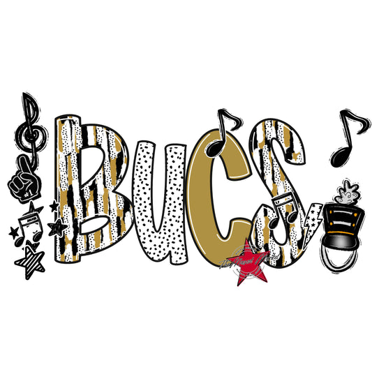 Bucs Band Scrape-Gold