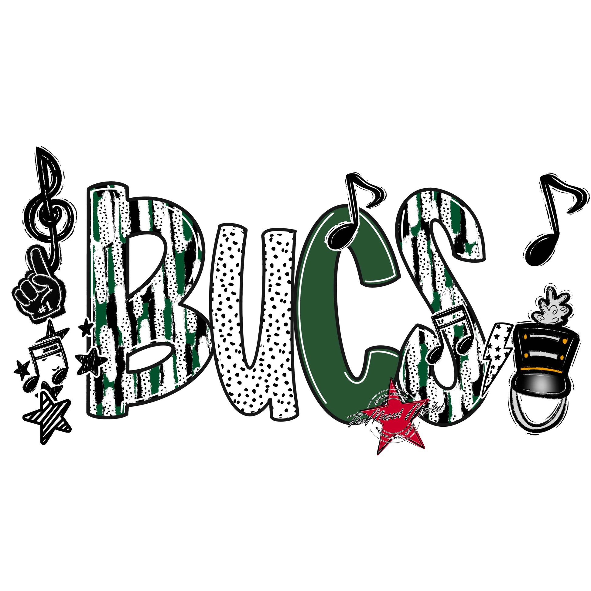 Bucs Band Scrape-Green
