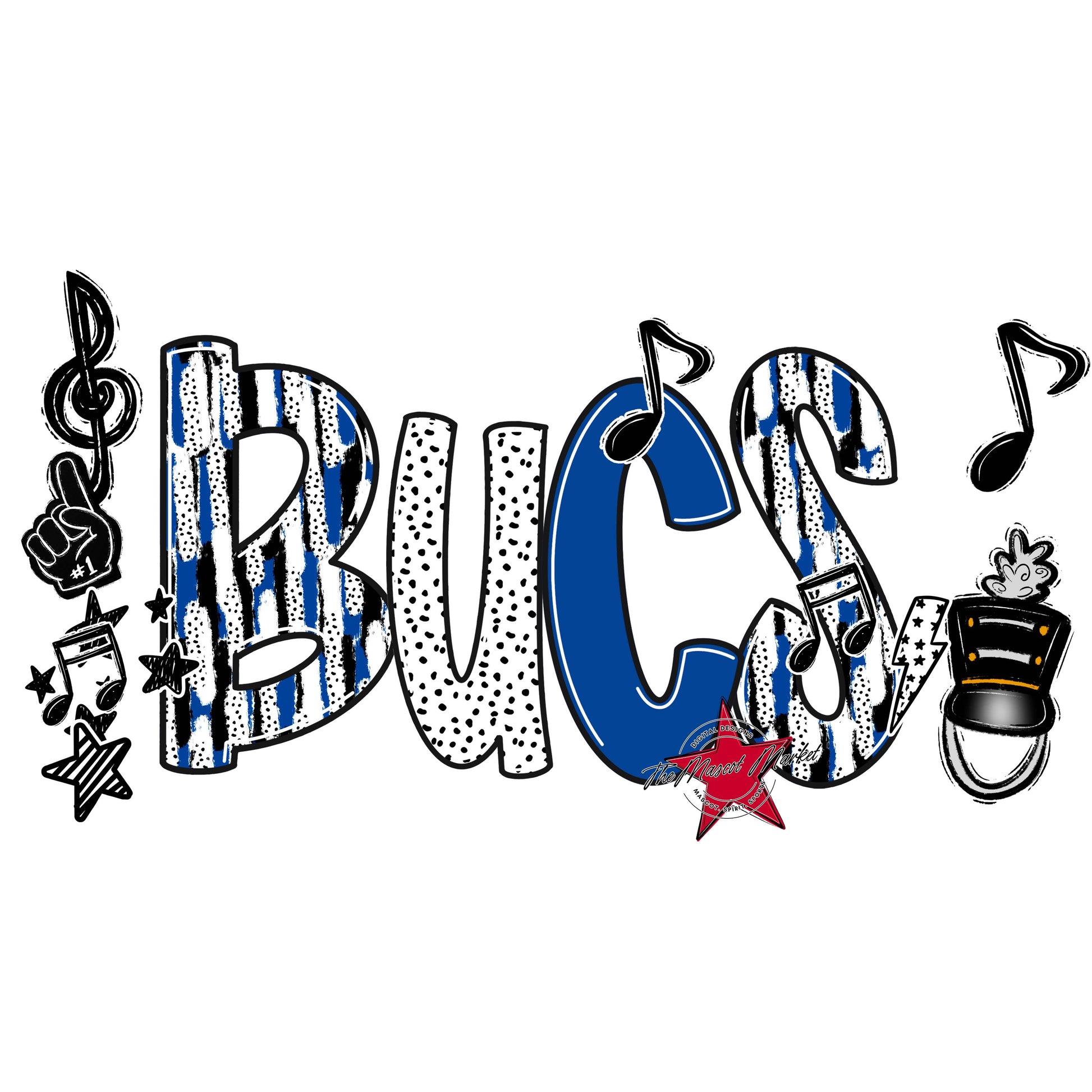 Bucs Band Scrape-Off Blue