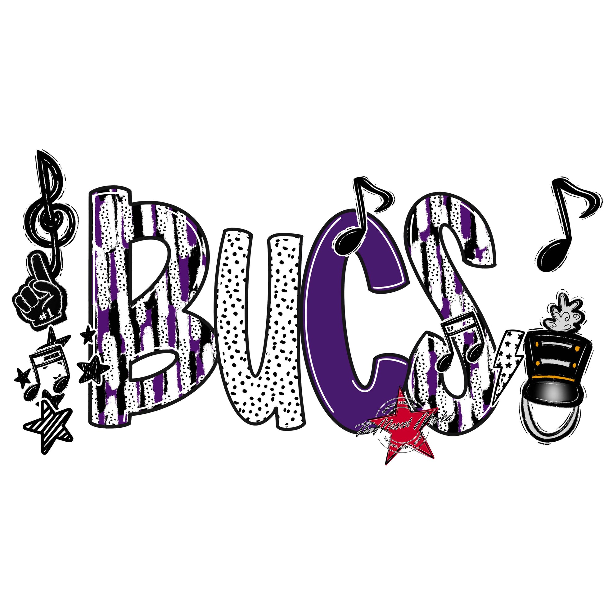 Bucs Band Scrape-Purple