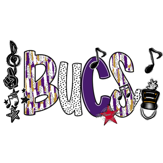 Bucs Band Scrape-Purple & Gold