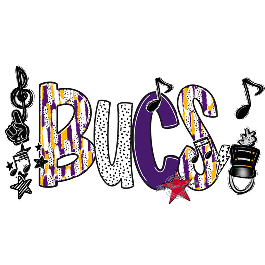 Bucs Band Scrape-Purple & Yellow