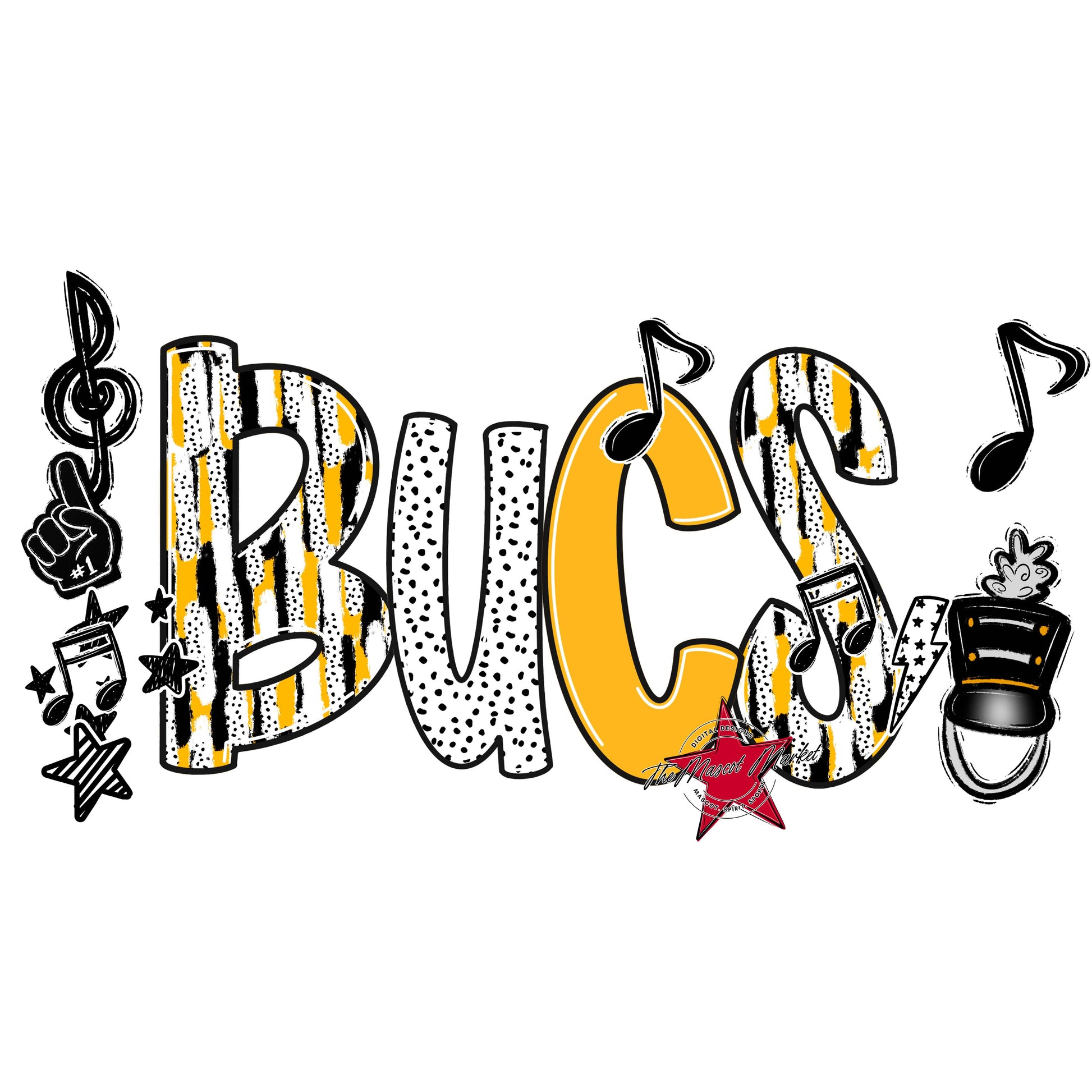 Bucs Band Scrape-Yellow