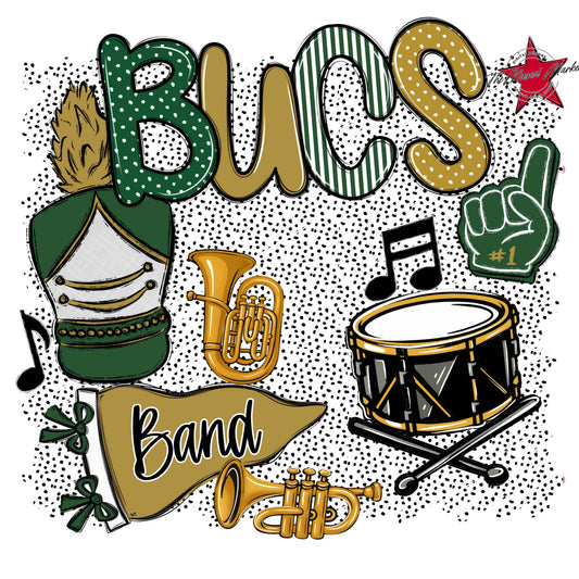 Bucs Band Spirit-Green & Gold