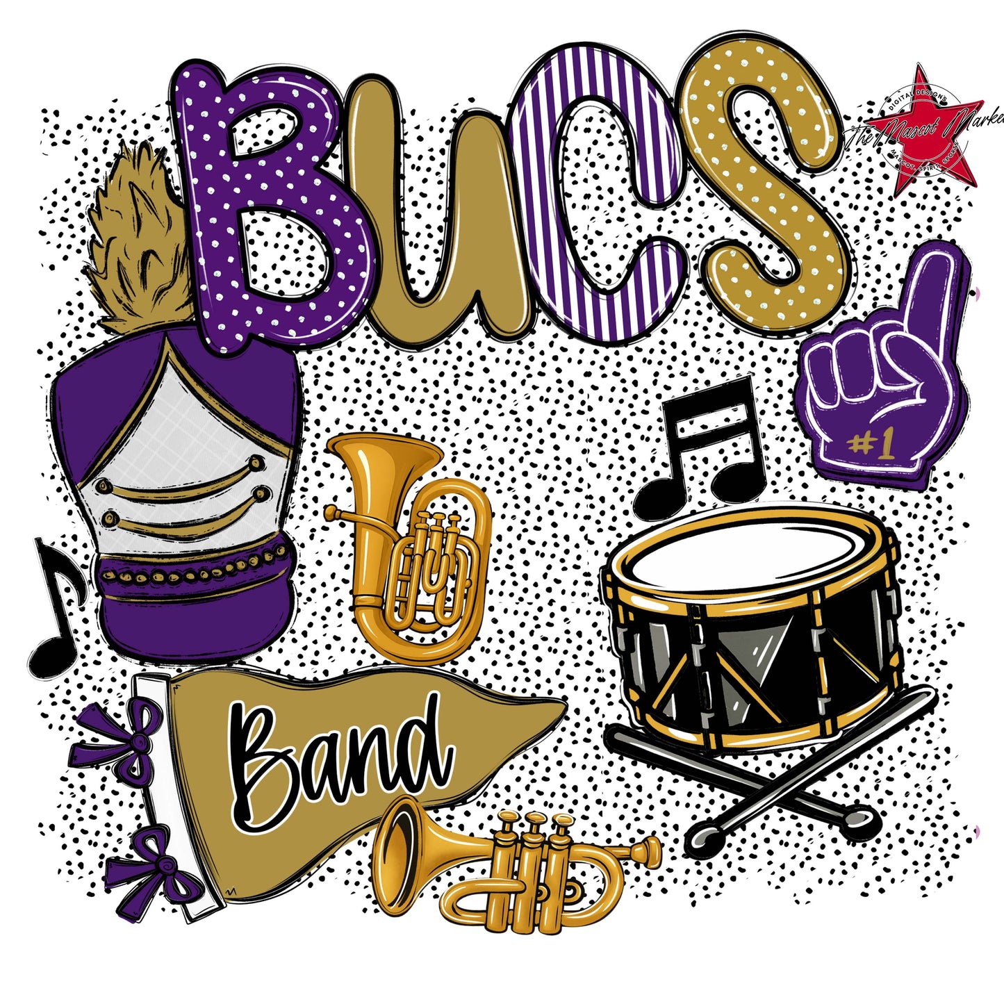 Bucs Band Spirit-Purple & Gold