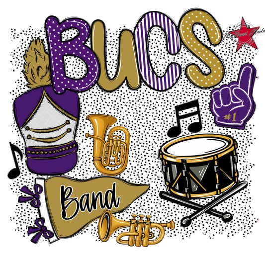 Bucs Band Spirit-Purple & Gold