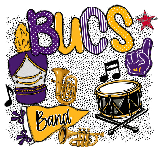 Bucs Band Spirit-Purple & Yellow