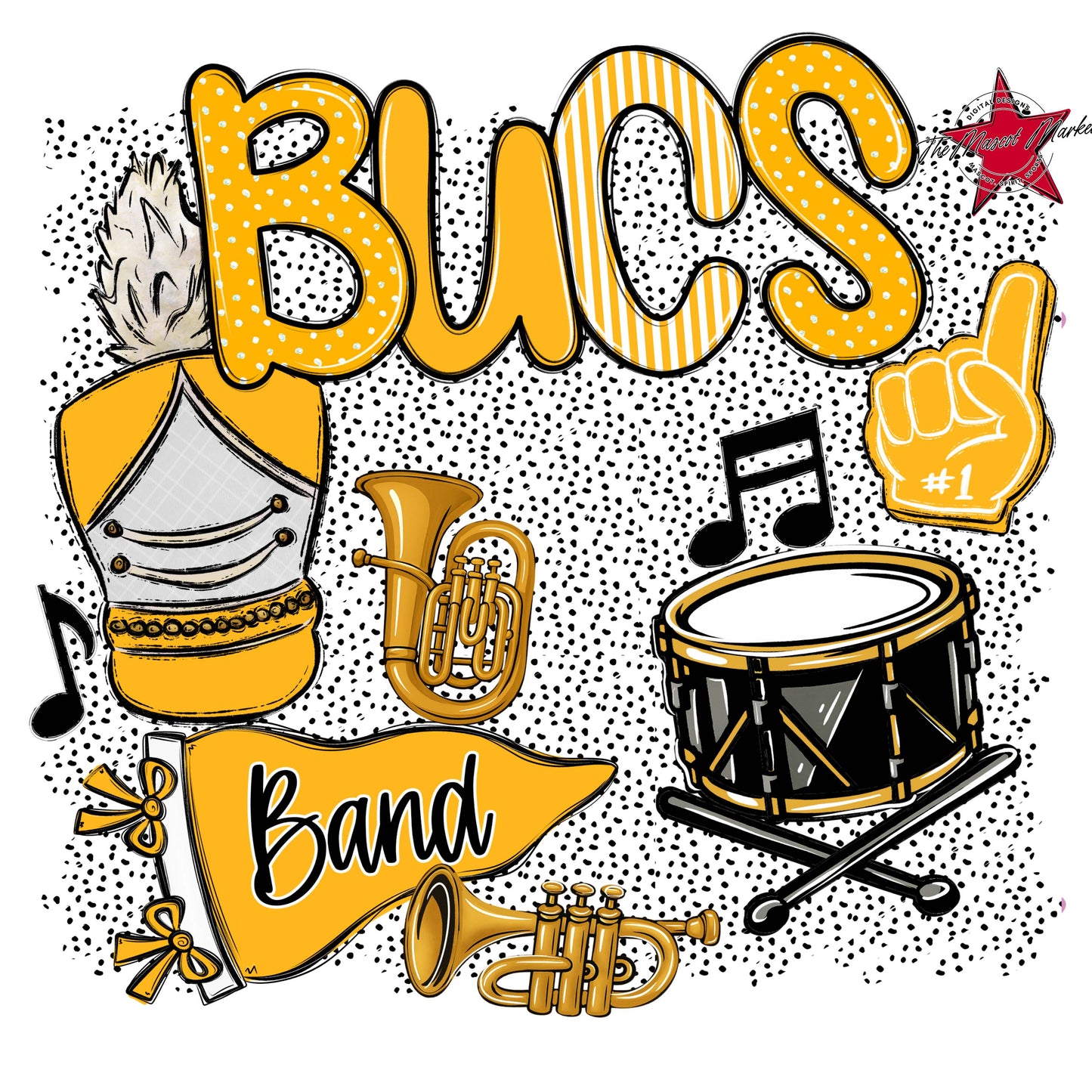 Bucs Band Spirit-Yellow
