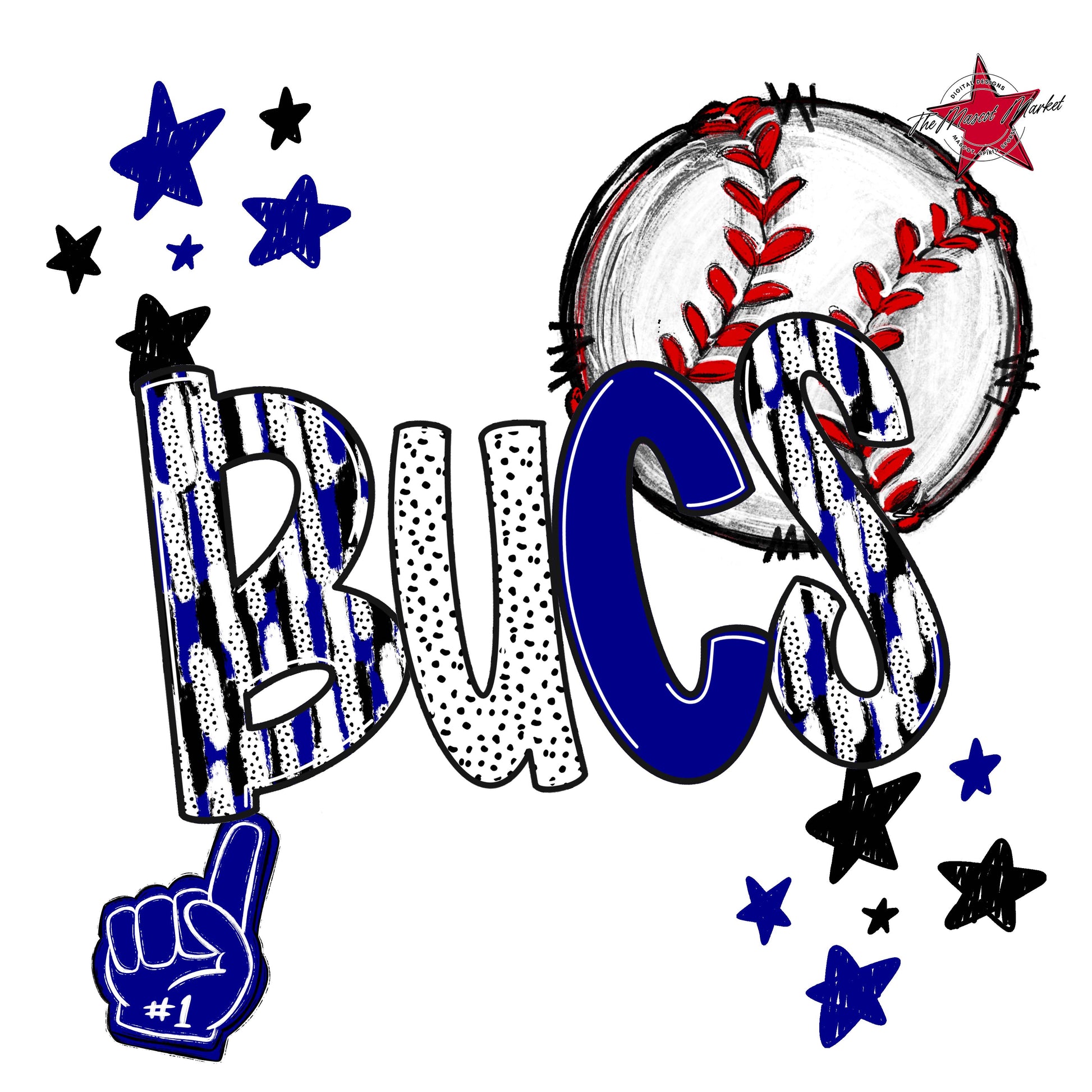 Bucs Baseball Scrape-Blue