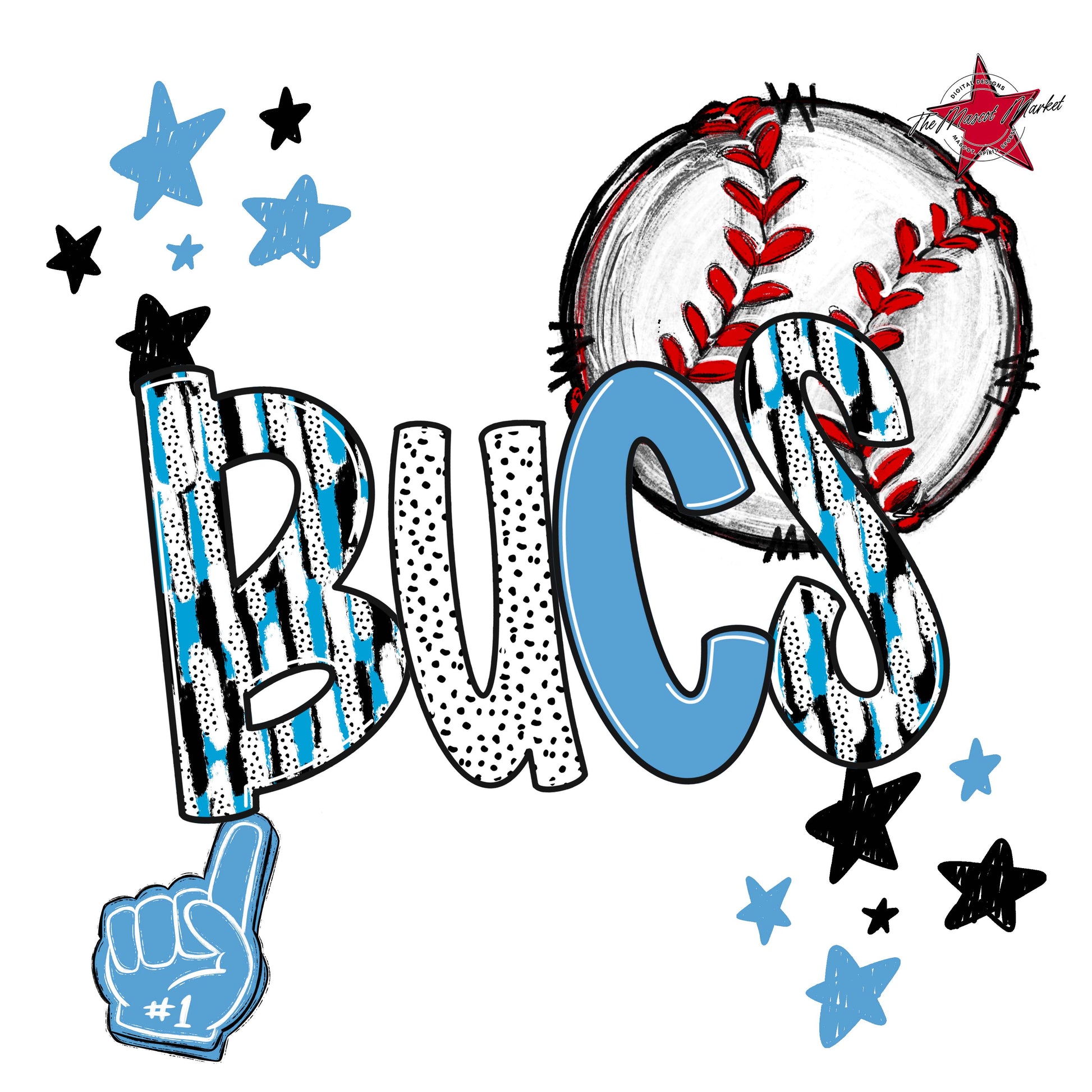 Bucs Baseball Scrape-Carolina Blue