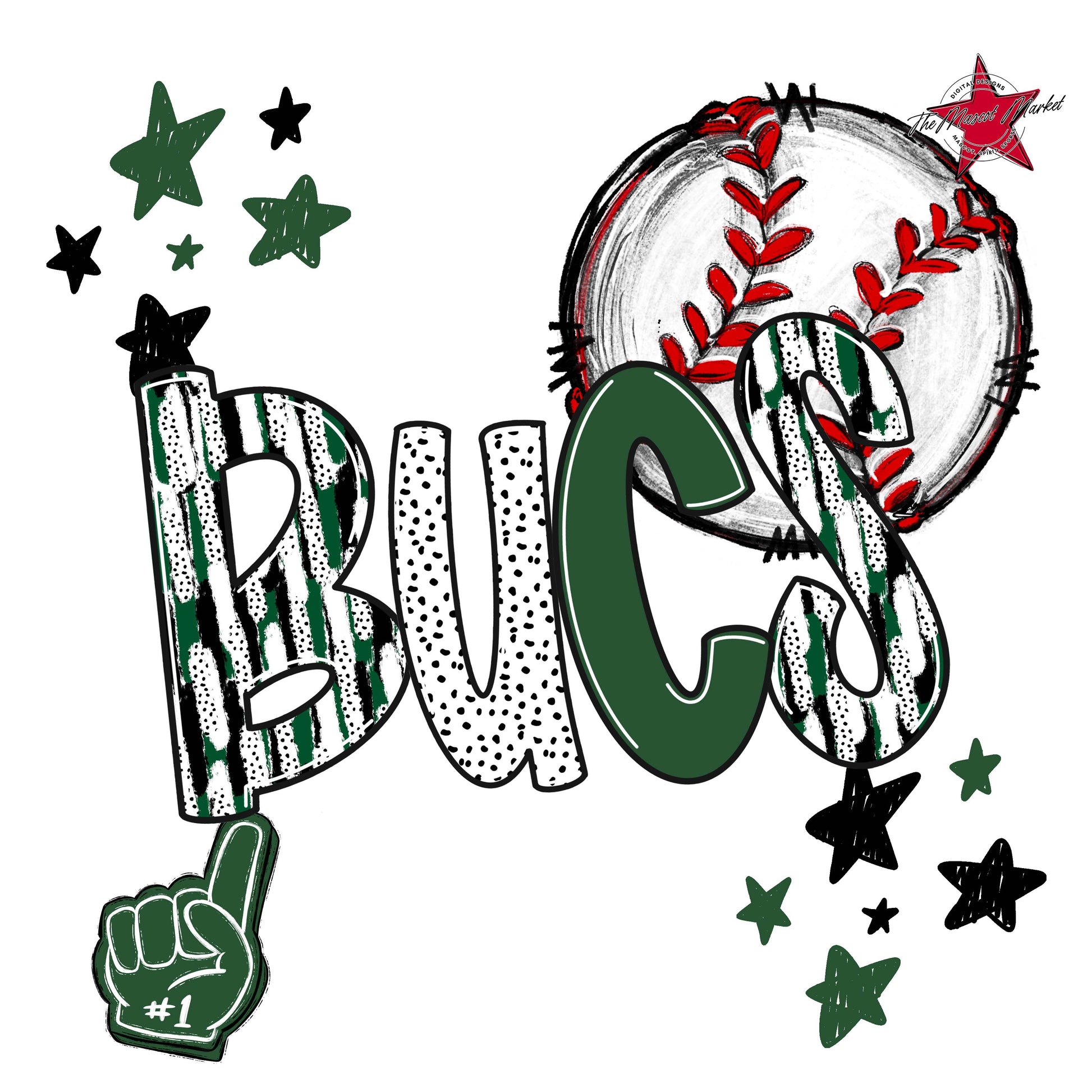 Bucs Baseball Scrape-Green
