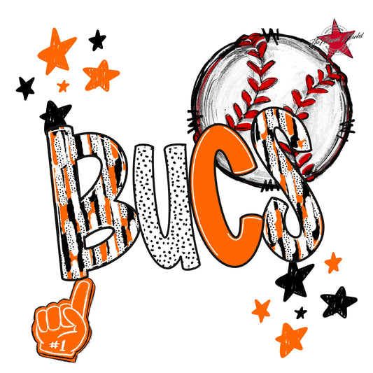 Bucs Baseball Scrape-Orange