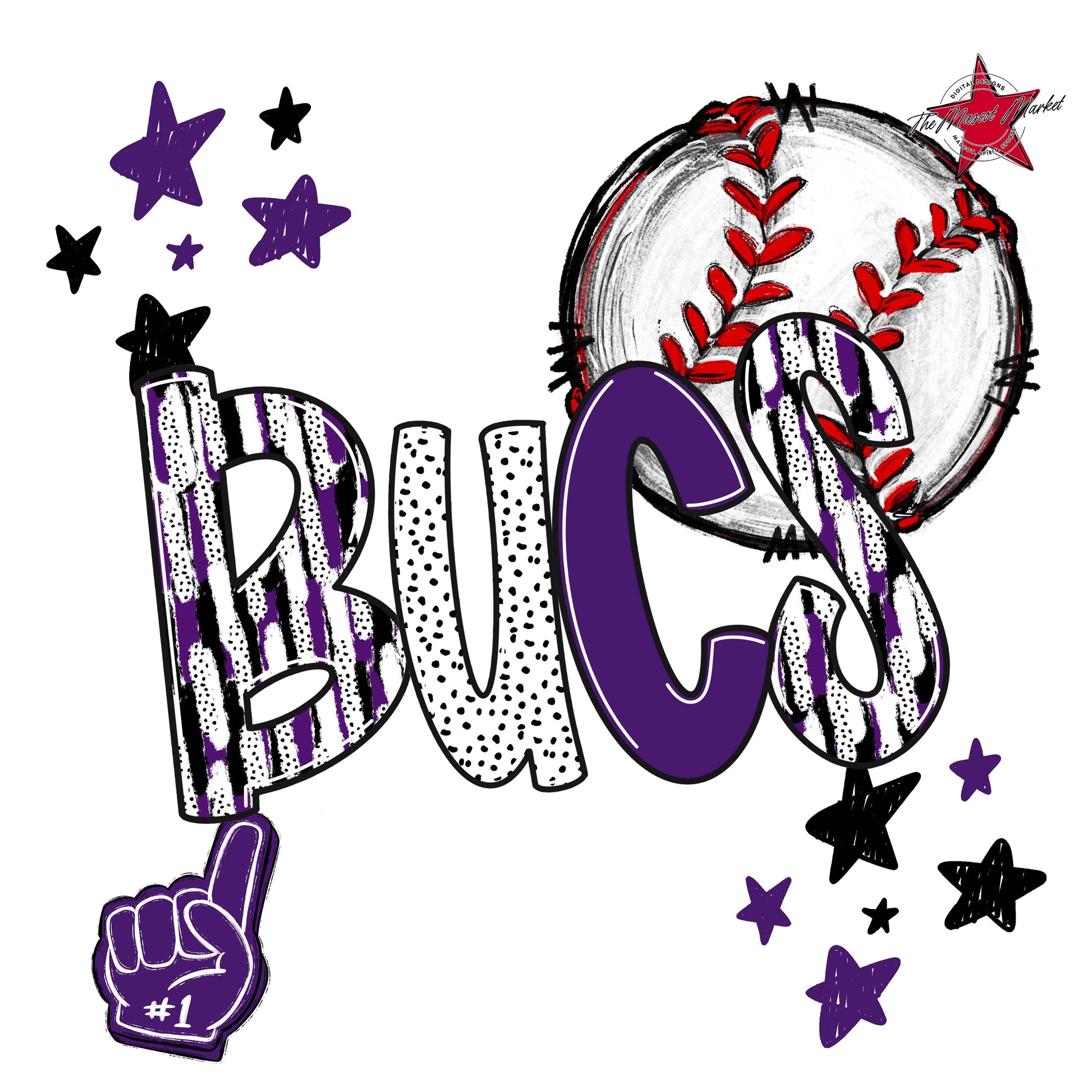 Bucs Baseball Scrape-Purple