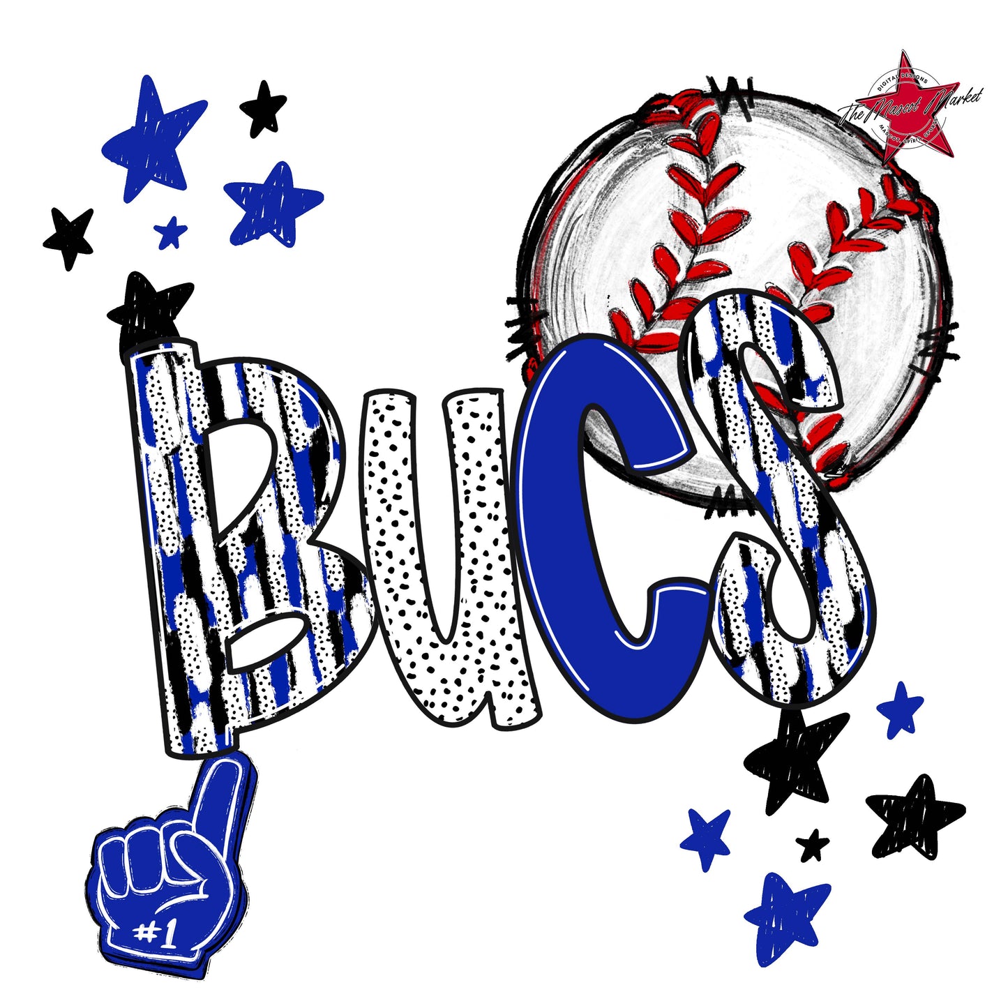 Bucs Baseball Scrape-Royal Blue