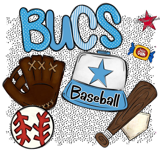 Bucs Baseball Spirit-Carolina Blue