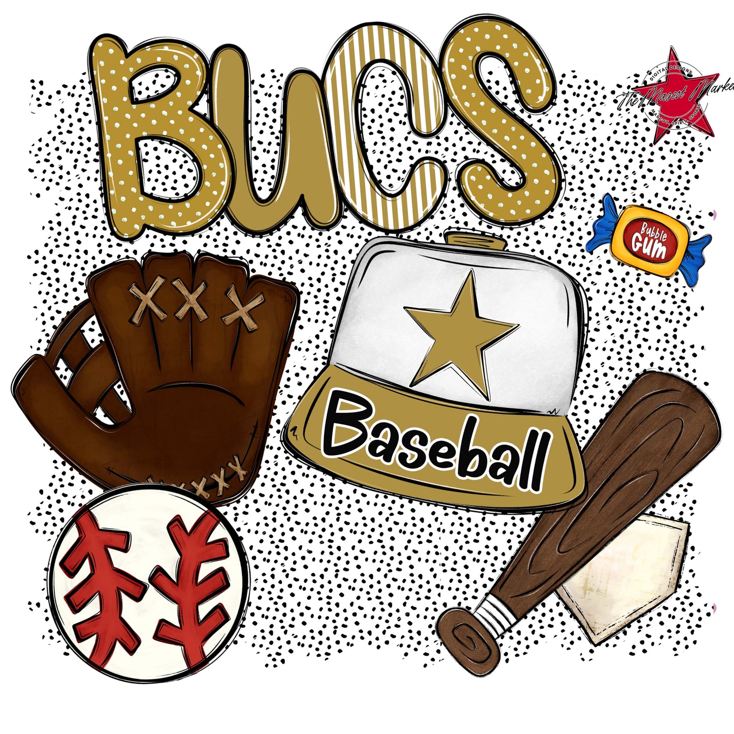 Bucs Baseball Spirit-Gold
