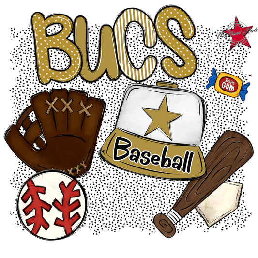 Bucs Baseball Spirit-Gold