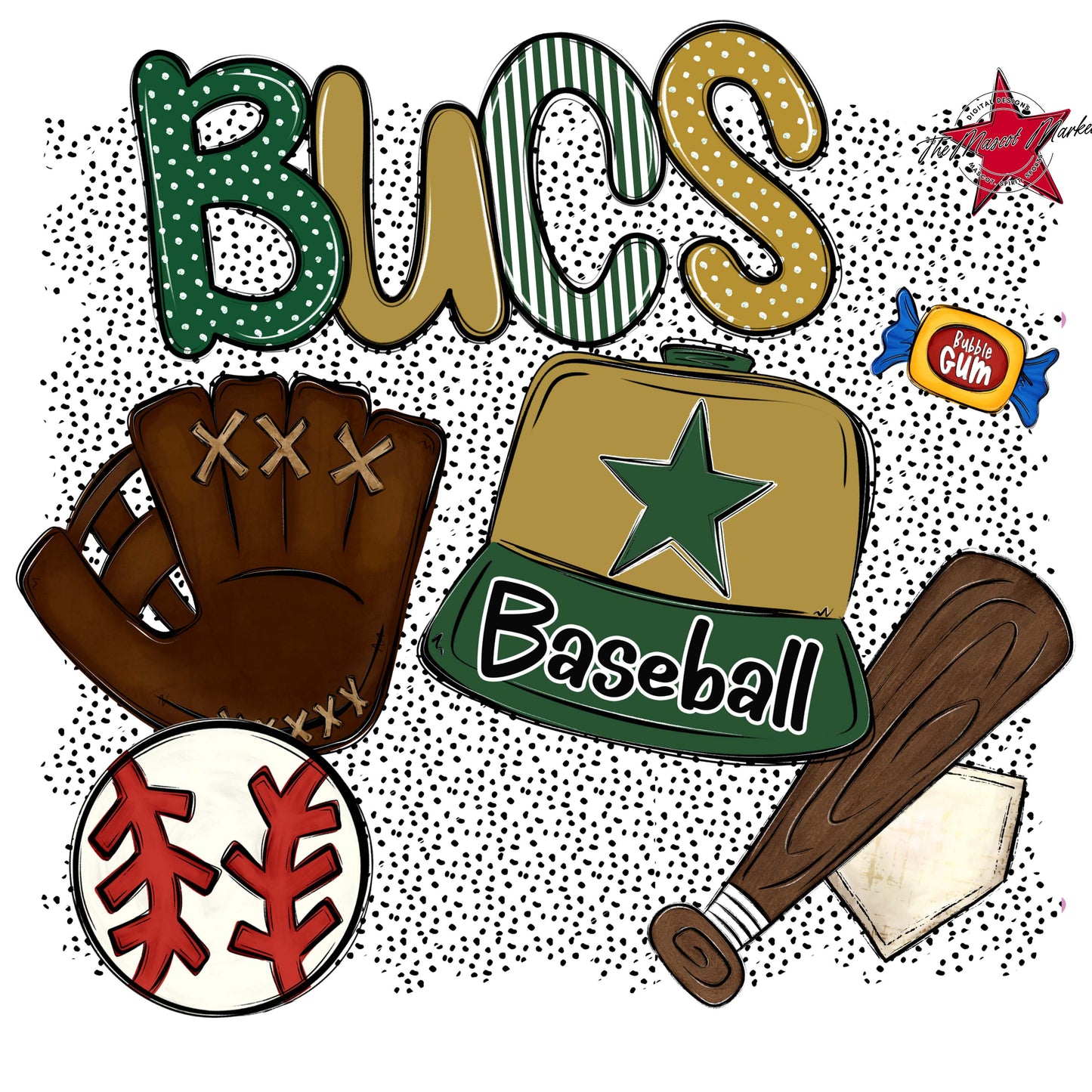 Bucs Baseball Spirit-Green & Gold