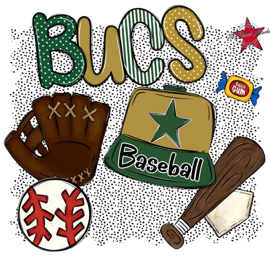 Bucs Baseball Spirit-Green & Gold