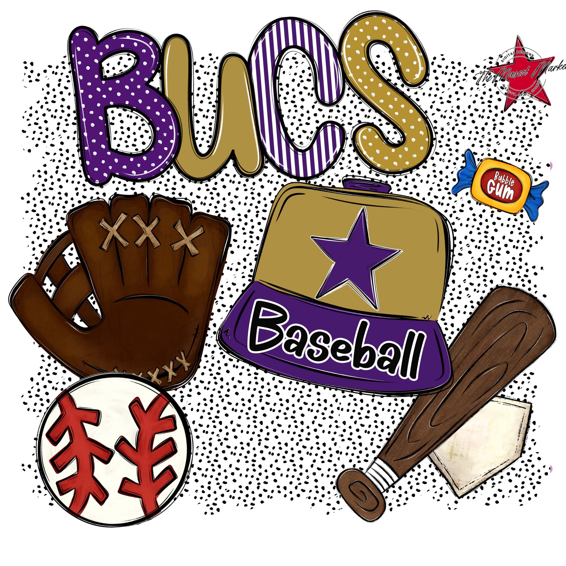 Bucs Baseball Spirit-Purple & Gold
