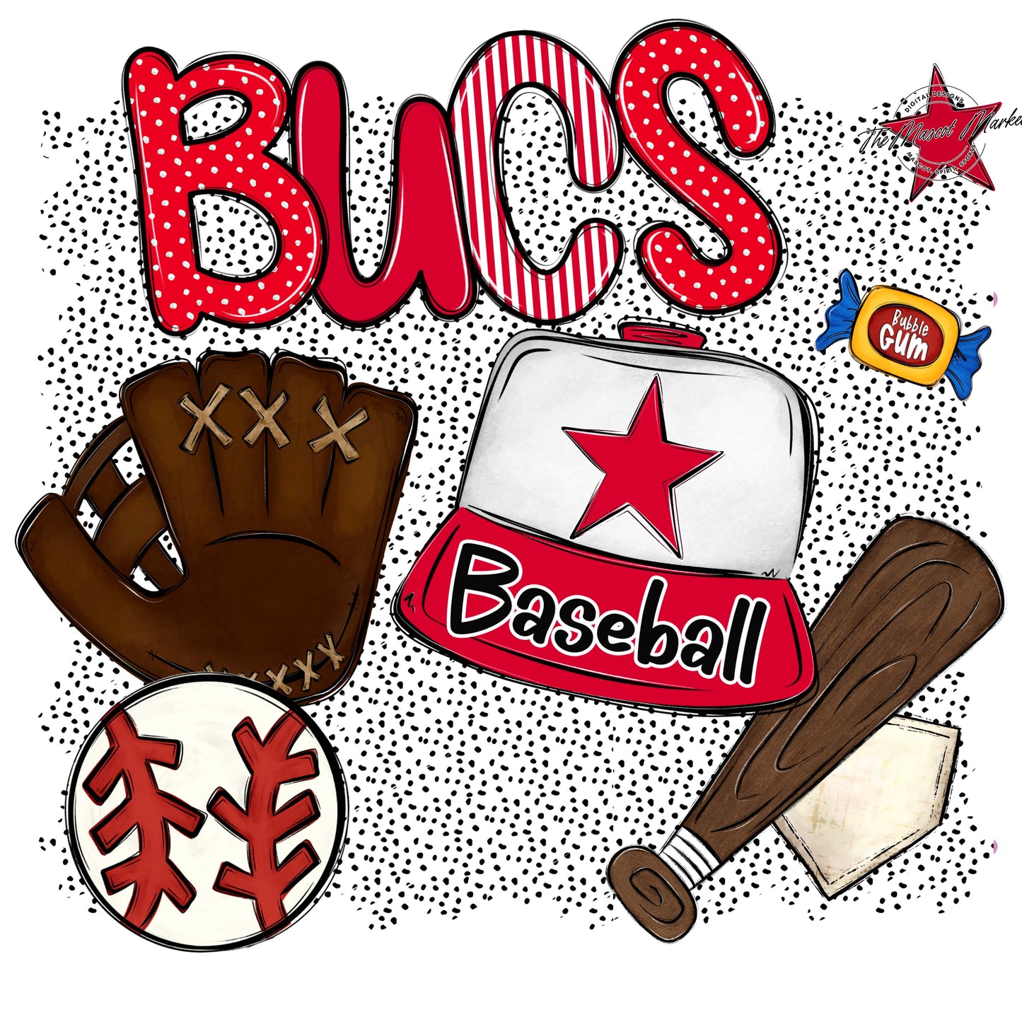 Bucs Baseball Spirit-Red