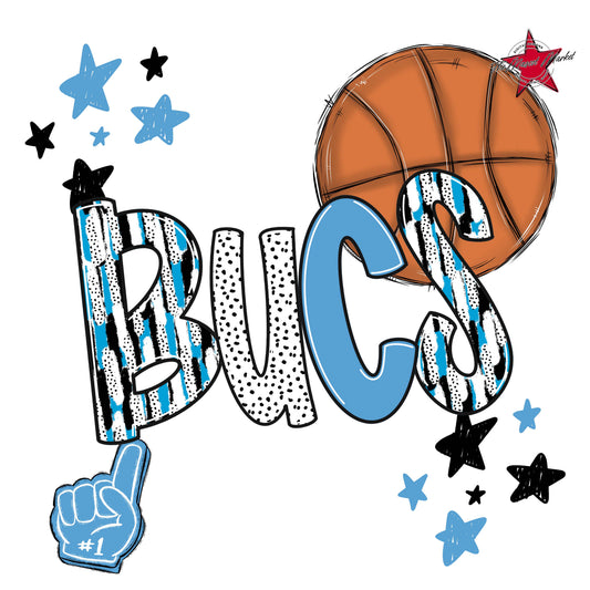 Bucs Basketball Scrape-Carolina Blue
