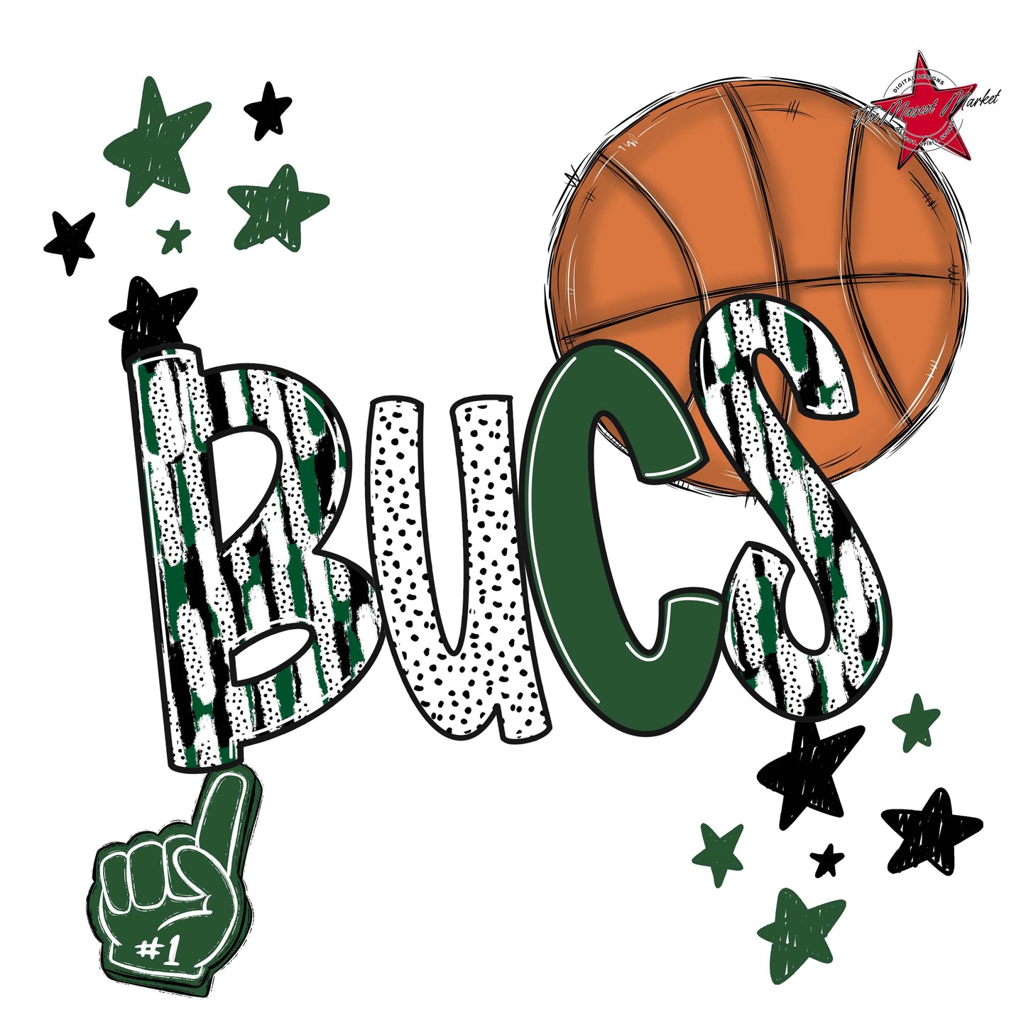 Bucs Basketball Scrape-Green