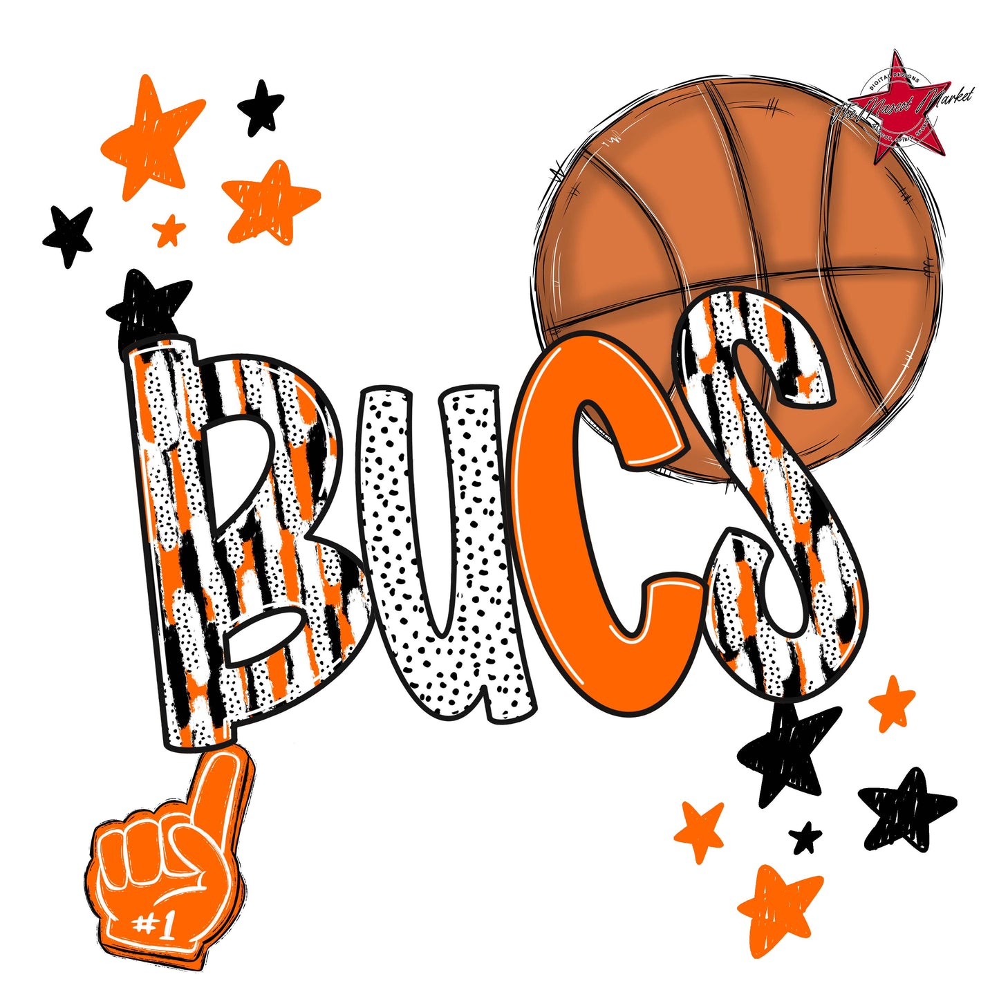 Bucs Basketball Scrape-Orange