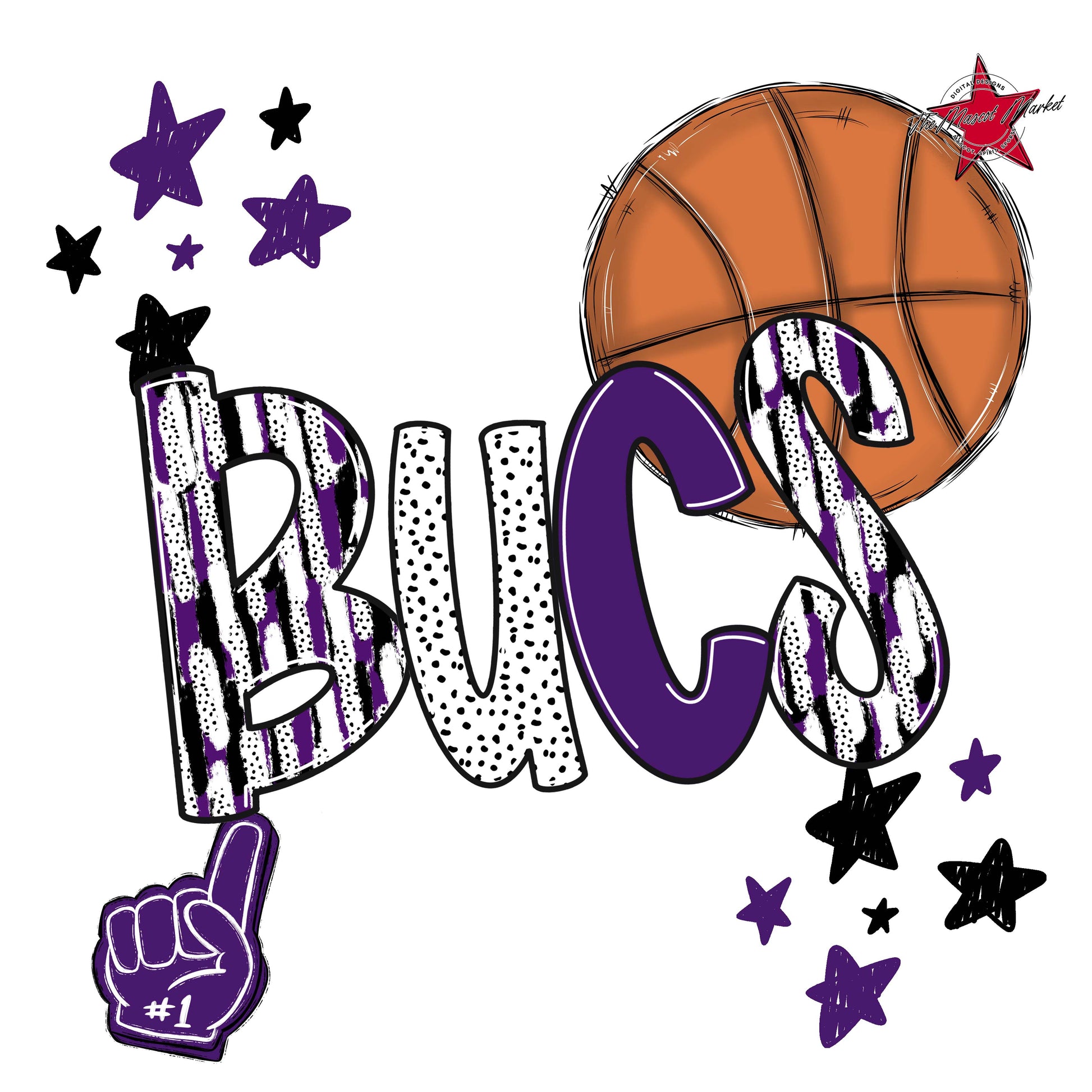 Bucs Basketball Scrape-Purple