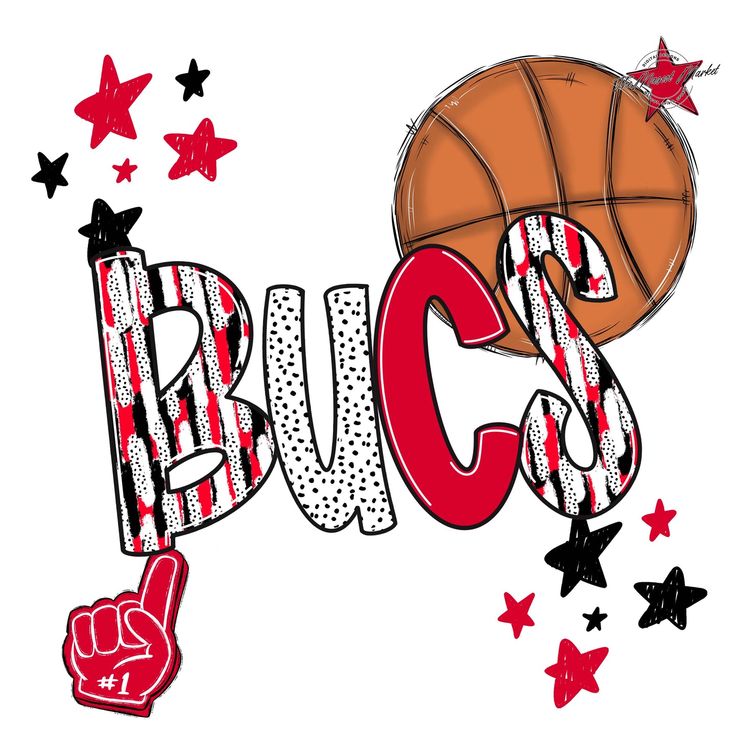 Bucs Basketball Scrape-Red