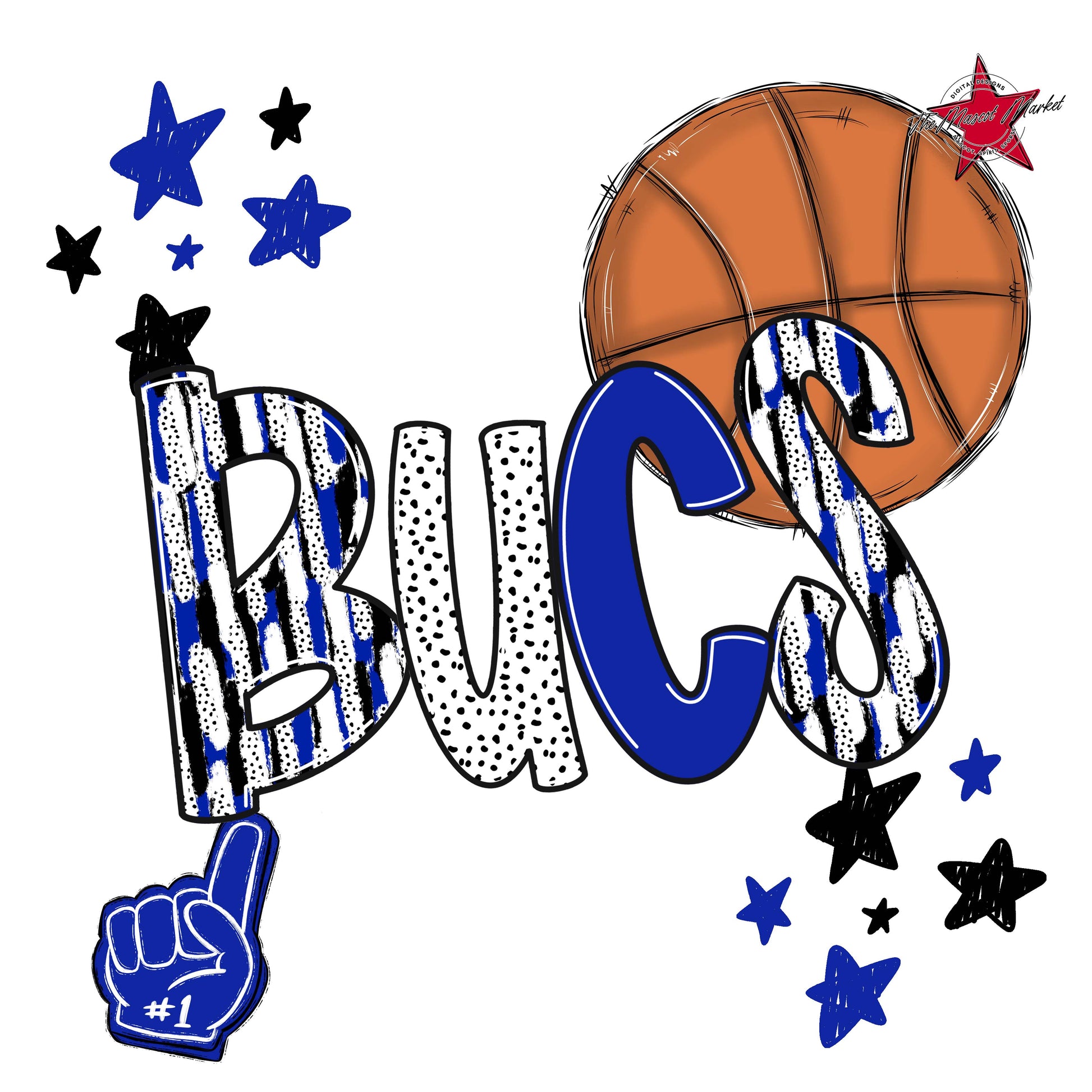Bucs Basketball Scrape-Royal Blue