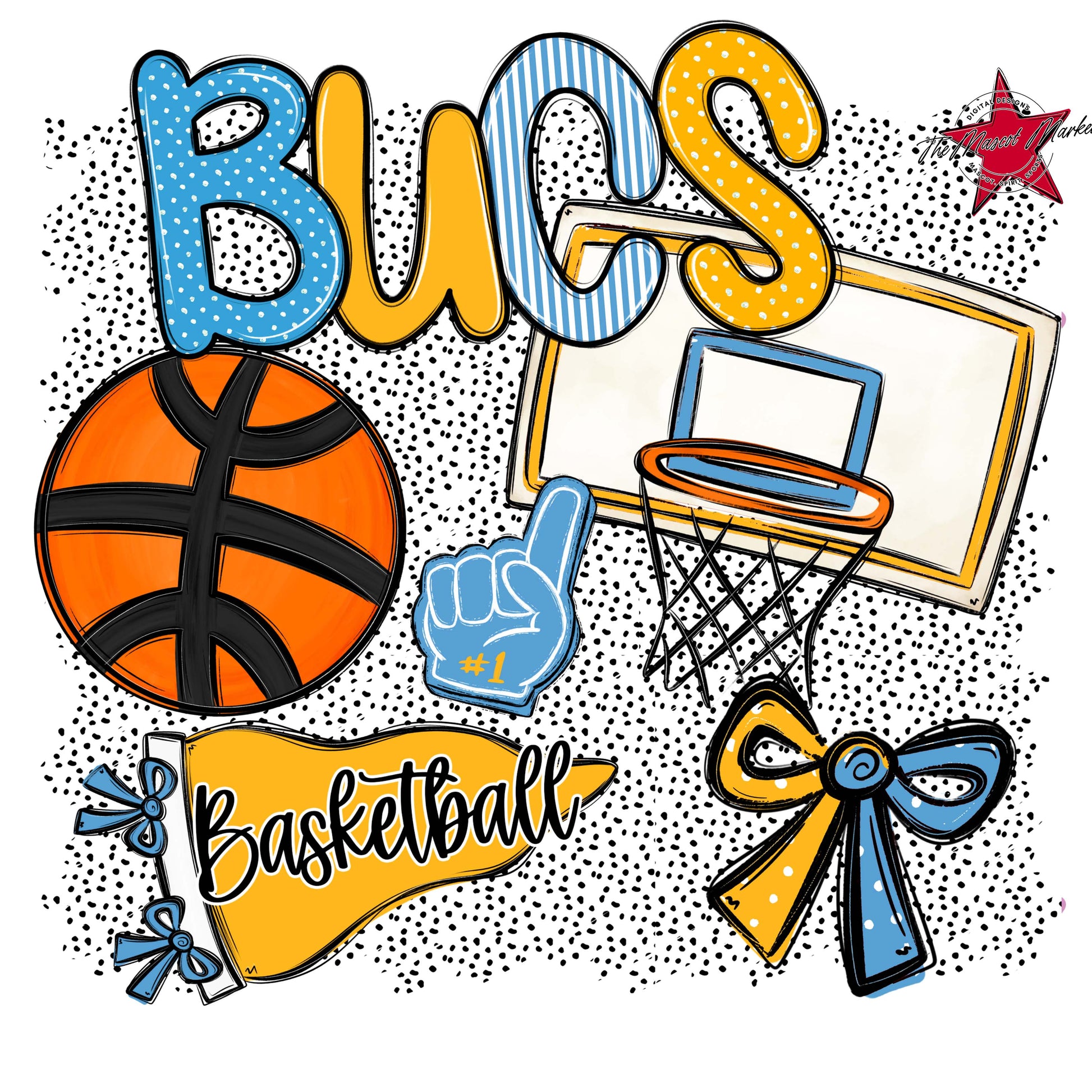 Bucs Basketball Spirit-Carolina Blue & Yellow