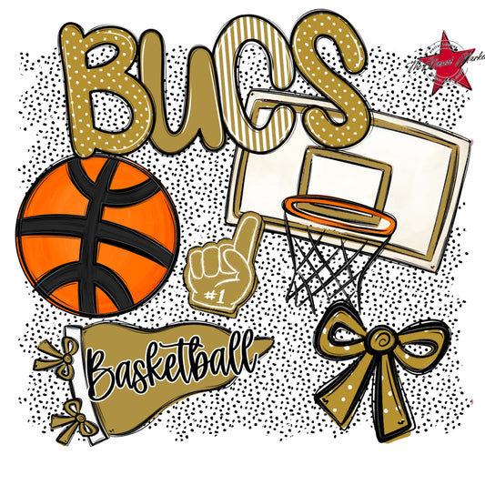 Bucs Basketball Spirit-Gold