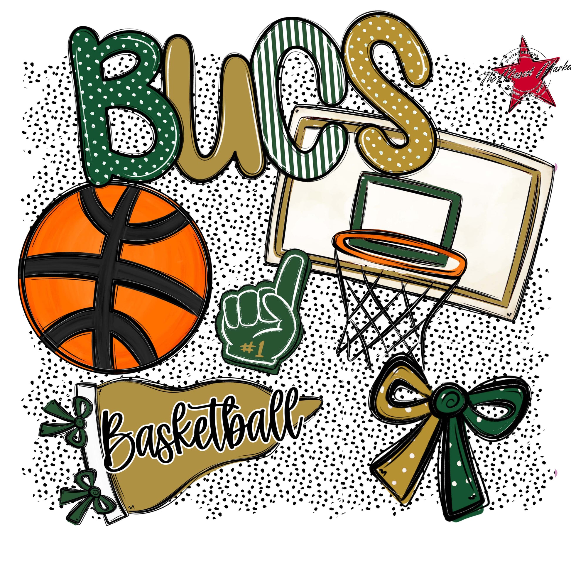 Bucs Basketball Spirit-Green & Gold