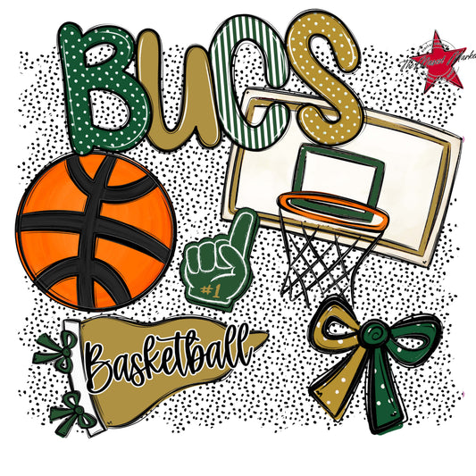 Bucs Basketball Spirit-Green & Gold